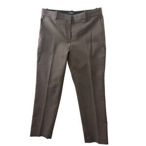 Theory Treeca 2 Dot Jacquard Slim Leg Pant • Brown & Green • Size 10